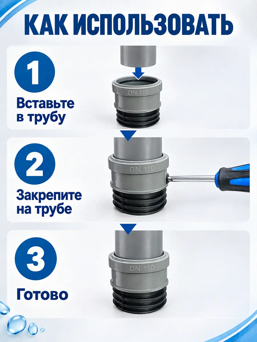 Восстановитель раструба из ПВХ Ф110 (10см) АВА SYSTEM — фото 2